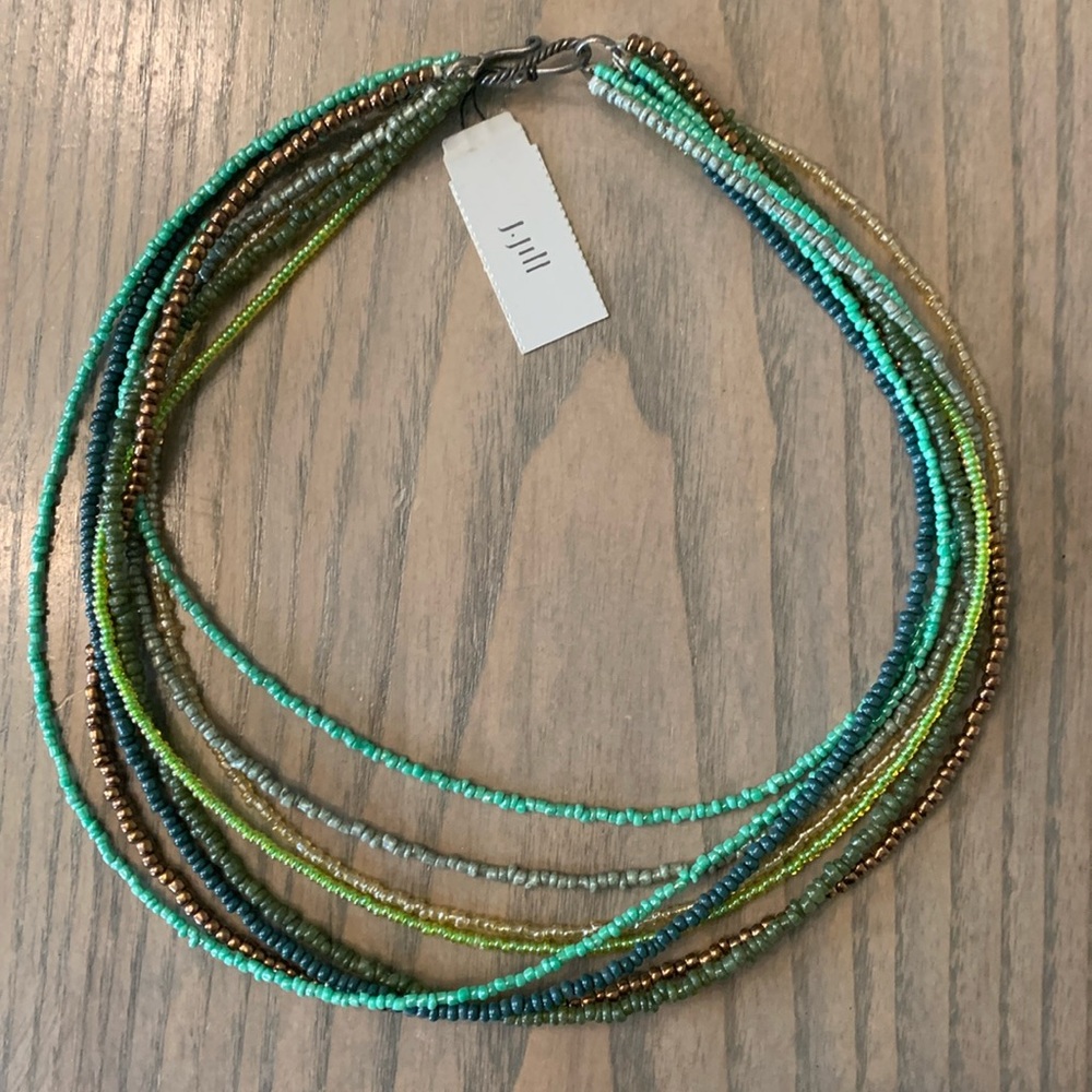 Vintage J. Jill layered green and brown necklace